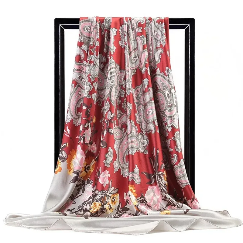 90*90cm Summer Women Silk Foulard Scarves Square Scarf Ladies Luxury Brand beach Shawl Bandanna Large Hijab muffler female
90*90cm Summer Women Silk Foulard Scarves Square Scarf Ladies Luxury Brand beach Shawl Bandanna Large Hijab muffler female