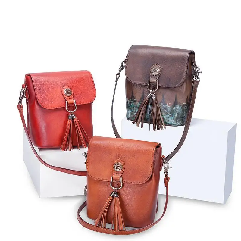 Vintage Tassel Women Small Bag New Genuine Leather Shoulder & Crossbody Bags Soft Cowhide Leisure Messenger Bag
Vintage Tassel Women Small Bag New Genuine Leather Shoulder & Crossbody Bags Soft Cowhide Leisure Messenger Bag