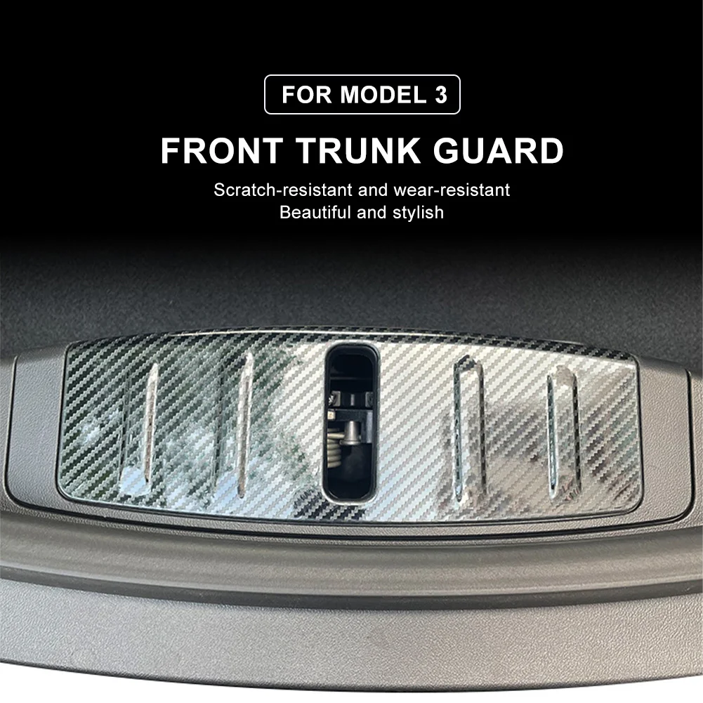 Front Trunk Sill Plate Guard Stainless Steel Hood Lock Cover Protector Carbon Black Fiber Protect Strips Trim for Tesla Model 3
Front Trunk Sill Plate Guard Stainless Steel Hood Lock Cover Protector Carbon Black Fiber Protect Strips Trim for Tesla Model 3