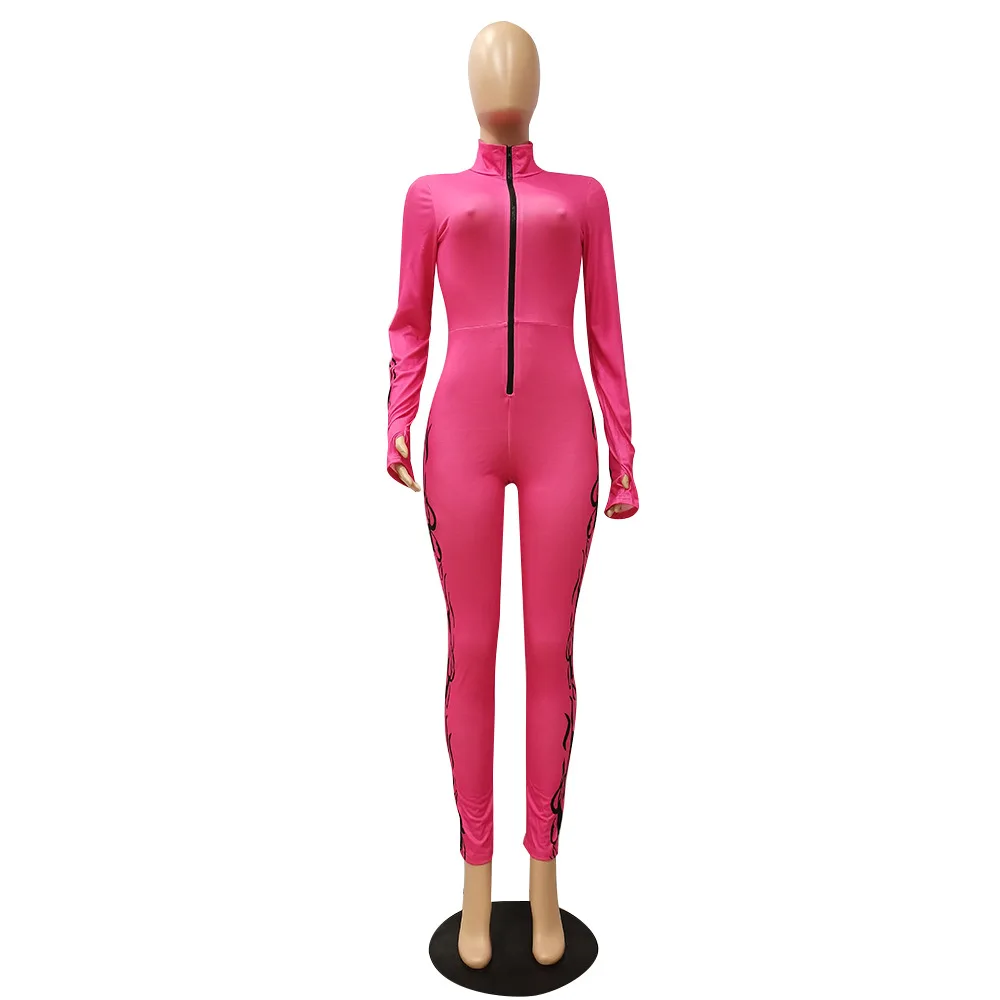 Casual Turtleneck Solid Fitness Body Rompers Womens Jumpsuit Sexy Zipper Long Sleeve Pencil Pants Bodycon Jumpsuit Women Clothes
Casual Turtleneck Solid Fitness Body Rompers Womens Jumpsuit Sexy Zipper Long Sleeve Pencil Pants Bodycon Jumpsuit Women Clothes