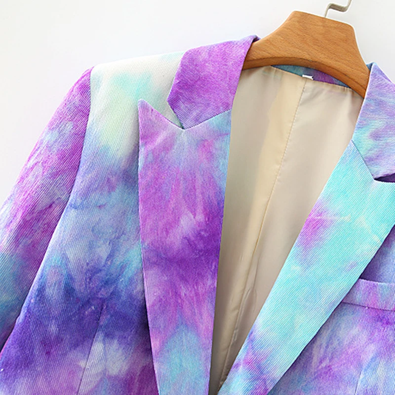 2021 Fashion Single Button Tie-dye Print Blazer Coat Women Vintage Long Sleeve Pockets Suit Jackets Female Outerwear Chic Tops
2021 Fashion Single Button Tie-dye Print Blazer Coat Women Vintage Long Sleeve Pockets Suit Jackets Female Outerwear Chic Tops