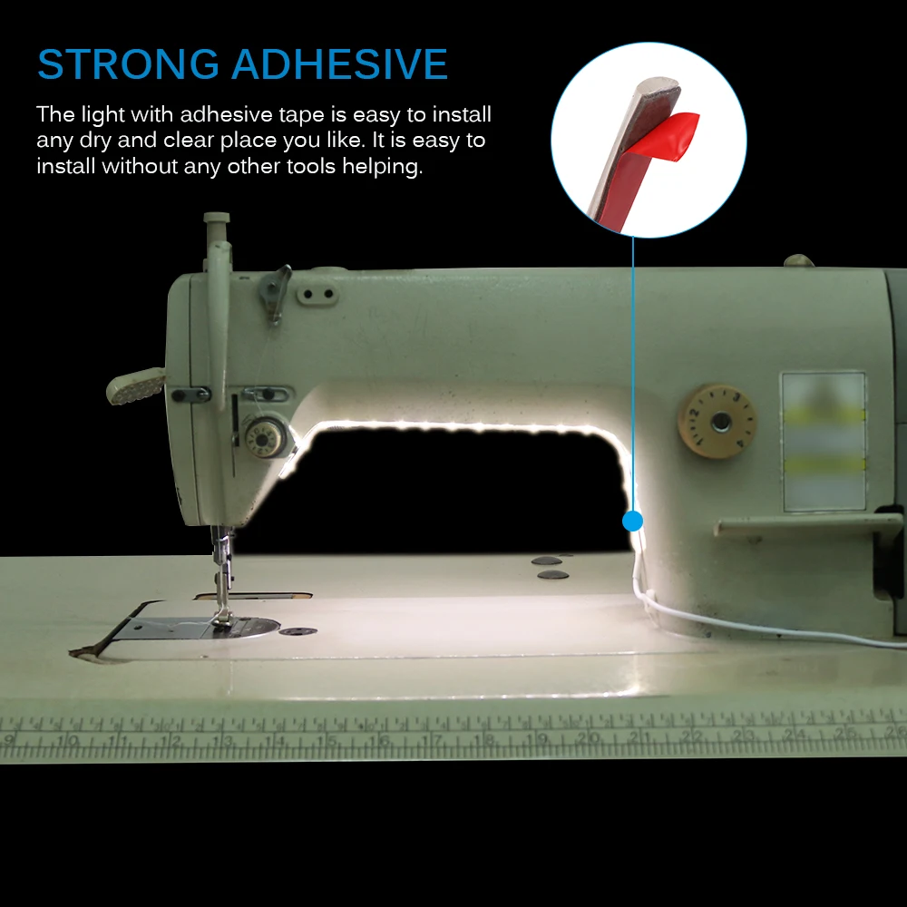 Sewing Machine LED Light Strip Light Kit DC5V Flexible USB Sewing Light 18 pieces / meter Strong adhesive LED Lights 3.6W
Sewing Machine LED Light Strip Light Kit DC5V Flexible USB Sewing Light 18 pieces / meter Strong adhesive LED Lights 3.6W