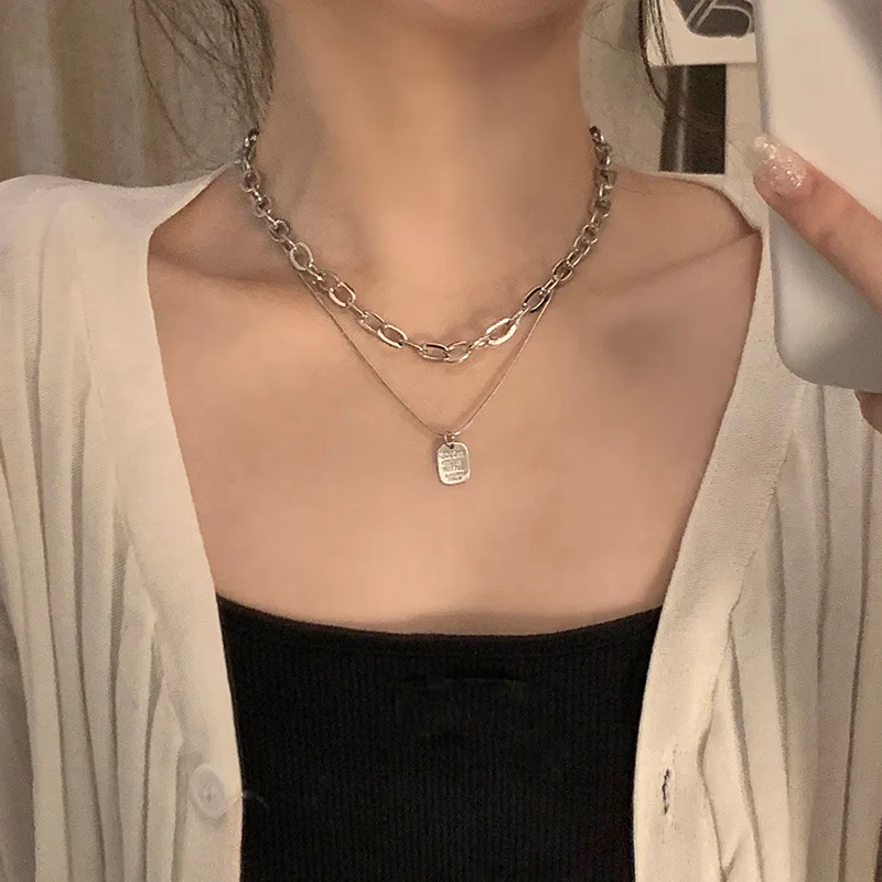 2021 New Fashion Fine Women Pendant Necklaces Contracted Double Chain Metal Geometric Necklace Jewelry
2021 New Fashion Fine Women Pendant Necklaces Contracted Double Chain Metal Geometric Necklace Jewelry