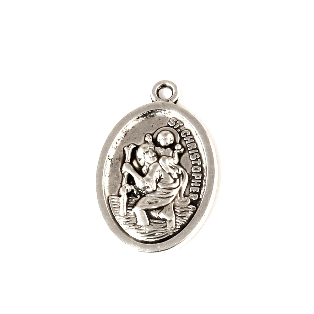 100Pcs Antique Silver Alloy ST. Christopher Pendants For Jewelry Making Bracelet Necklace DIY Accessories
100Pcs Antique Silver Alloy ST. Christopher Pendants For Jewelry Making Bracelet Necklace DIY Accessories