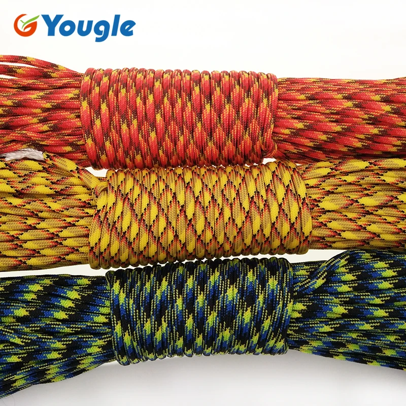 YOUGLE Paracord 550 Parachute Cord Lanyard Rope Mil Spec Type III 7 Strands 100FT 31m Camping survival equipment rope 53-59 | Спорт и