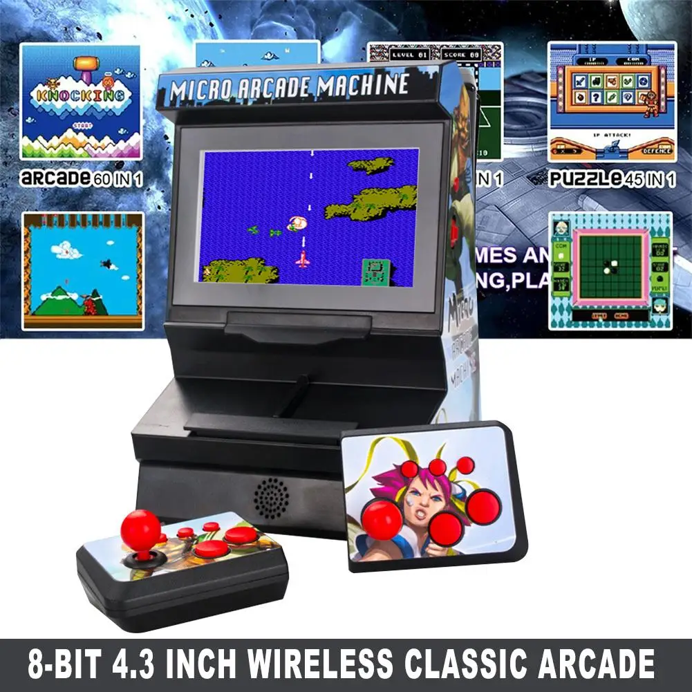 Мини-аркадная портативная игровая машина 8 бит 4,3 дюйма беспроводной большой экран нейтральный телефон 300 встроенные ностальгические игры
Мини-аркадная портативная игровая машина 8 бит 4,3 дюйма беспроводной большой экран нейтральный телефон 300 встроенные ностальгические игры