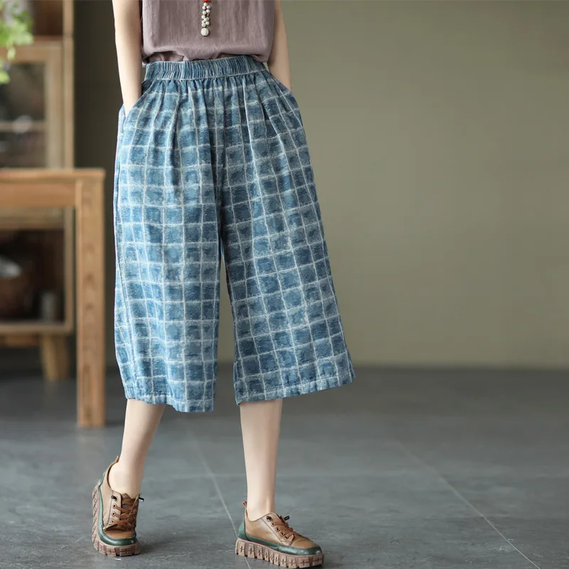 2022 Autumn New Loose Slimming Casual Retro Casual Wide Leg Pants Korean Simple Plaid Artistic Women Cropped Pants Free Shipping
2022 Autumn New Loose Slimming Casual Retro Casual Wide Leg Pants Korean Simple Plaid Artistic Women Cropped Pants Free Shipping