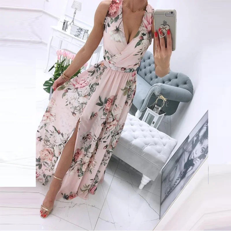 summer clothes for woman Chiffon Floral print beach dress sexy maxi white elegant prom party Dresses fashion Women Clothing 2021 
summer clothes for woman Chiffon Floral print beach dress sexy maxi white elegant prom party Dresses fashion Women Clothing 2021