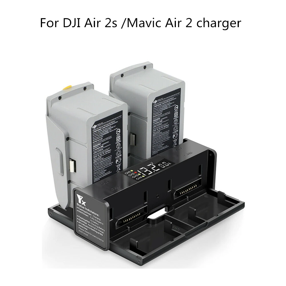 

4 In1 Battery Charger Hub For DJI Mavic Air 2 2S Drone Accessories Digital Display Charging Block Stand Docking Station Portable
