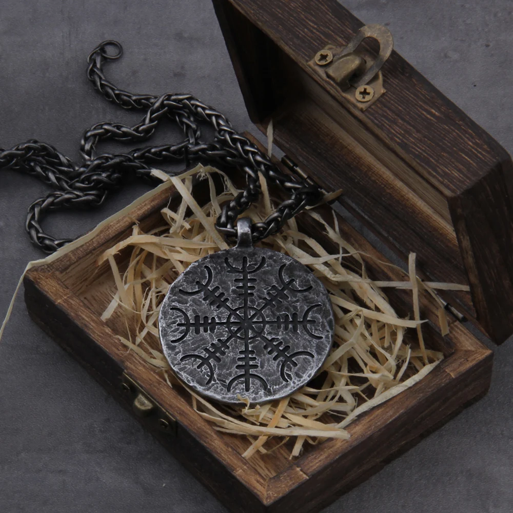 "Helm of Awe" and "Viking Vegvisir" Iron Color Viking Rune Pendant Necklace with Stainless Steel Chain As Men Gift
"Helm of Awe" and "Viking Vegvisir" Iron Color Viking Rune Pendant Necklace with Stainless Steel Chain As Men Gift
