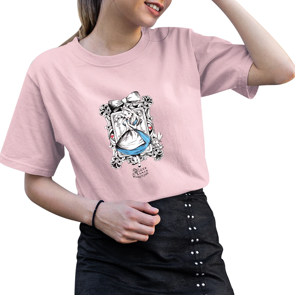 Kawaii Alice Print Cartoon Women T-shirts Disney Fashion Short Sleeve Hot Selling Pink Aesthetic Tees Anime T shirts Dropship
Kawaii Alice Print Cartoon Women T-shirts Disney Fashion Short Sleeve Hot Selling Pink Aesthetic Tees Anime T shirts Dropship