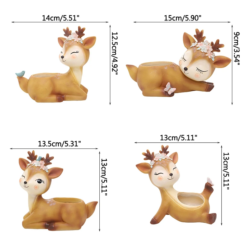 Home Decor Fun Garden Creative Little Flower Deer Resin Potted Desktop Crafts Decoration Cartoon Balcony Succulent Flower Pot
Home Decor Fun Garden Creative Little Flower Deer Resin Potted Desktop Crafts Decoration Cartoon Balcony Succulent Flower Pot