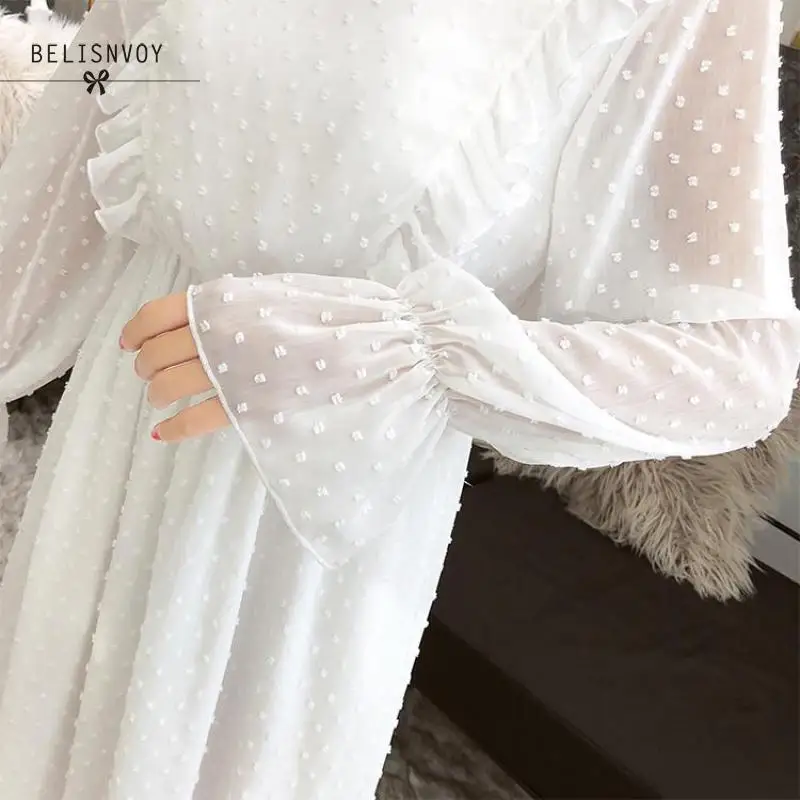 Women Autumn Spring Chiffon Dress Elastic Waist Ruffles A-line Vintage Vestidos Flare Sleeve Elegant Party Dress Robe Femme
Women Autumn Spring Chiffon Dress Elastic Waist Ruffles A-line Vintage Vestidos Flare Sleeve Elegant Party Dress Robe Femme