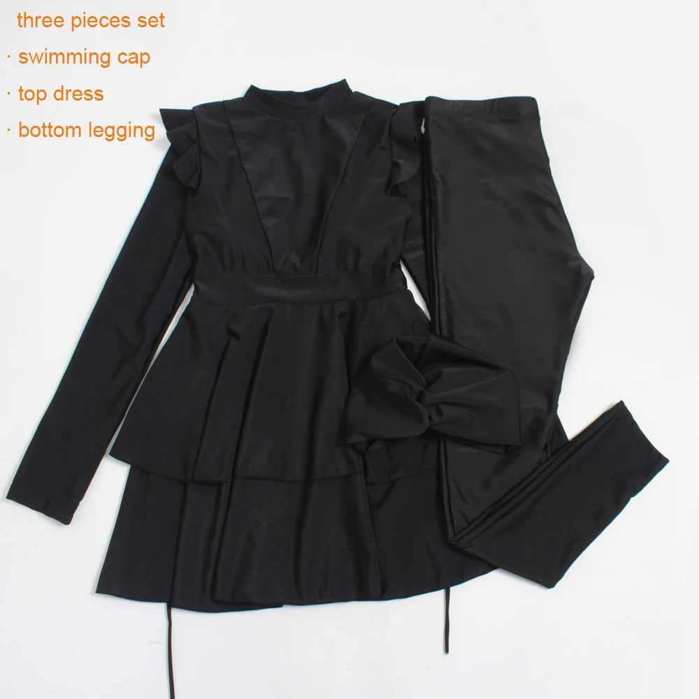 LaFata 2021 Whole Black Ruffle Plus Size Muslim Swimwear Burkini Three Piece with Bra Padding
LaFata 2021 Whole Black Ruffle Plus Size Muslim Swimwear Burkini Three Piece with Bra Padding