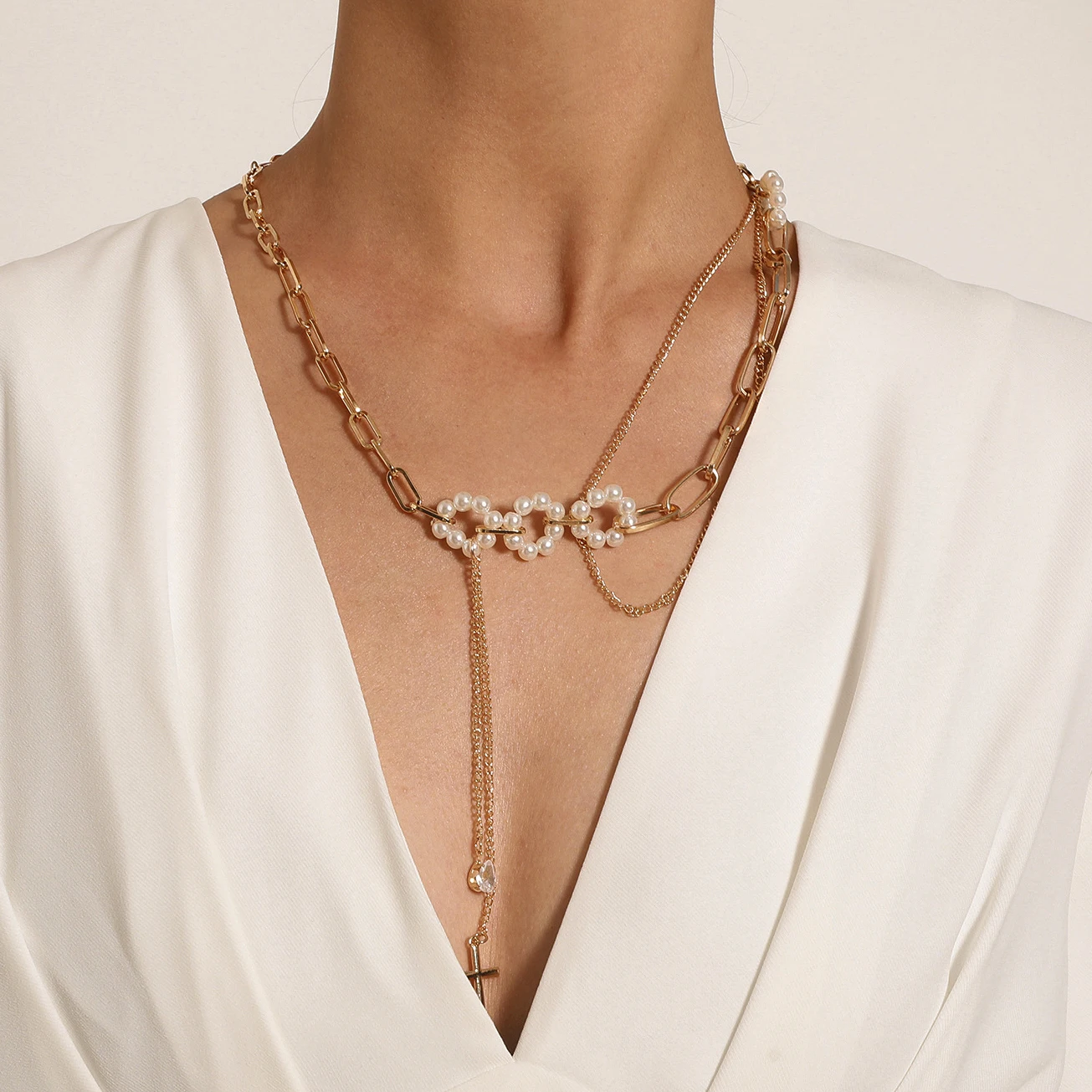 Ingemark Multilayer Imitation Pearl Chain Necklace for Women Vintage Long Tassel Cross Jesus Pendant Choker Goth Neck Jewelry
Ingemark Multilayer Imitation Pearl Chain Necklace for Women Vintage Long Tassel Cross Jesus Pendant Choker Goth Neck Jewelry