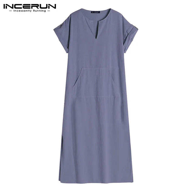 INCERUN Men Muslim Islamic Arab Kaftan Robes Vintage Short Sleeve Cotton Kaftan Jubba Thobe Dubai Saudi Arabia Thobes S-5XL 2021
INCERUN Men Muslim Islamic Arab Kaftan Robes Vintage Short Sleeve Cotton Kaftan Jubba Thobe Dubai Saudi Arabia Thobes S-5XL 2021