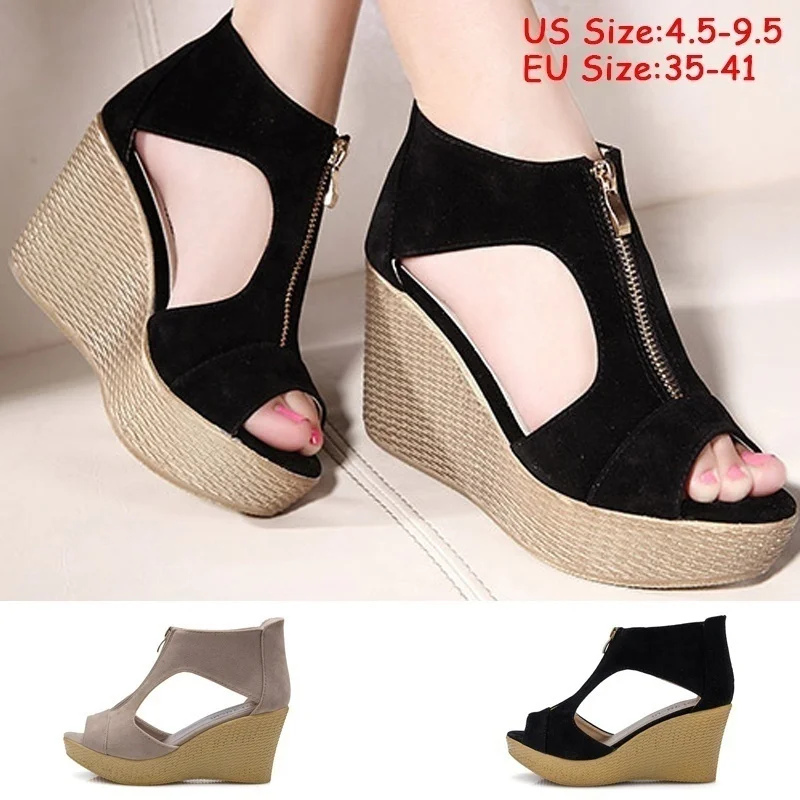 Fashion Style Sandals Women Shoes Woman Summer Platform Wedges Vintage High Heels Open Toe with Zippers
Fashion Style Sandals Women Shoes Woman Summer Platform Wedges Vintage High Heels Open Toe with Zippers