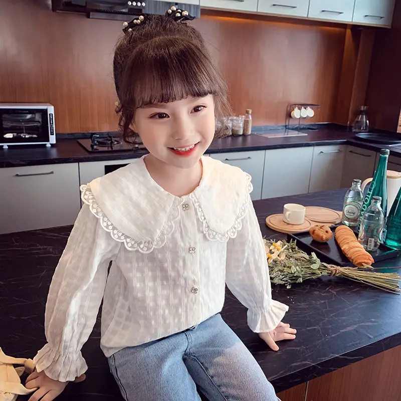 Новинка 2021, летние блузки, модная рубашка для маленьких девочек, рубашка с длинным рукавом и воротником «Питер Пэн», Детские топы для девоче...
Новинка 2021, летние блузки, модная рубашка для маленьких девочек, рубашка с длинным рукавом и воротником «Питер Пэн», Детские топы для девоче...