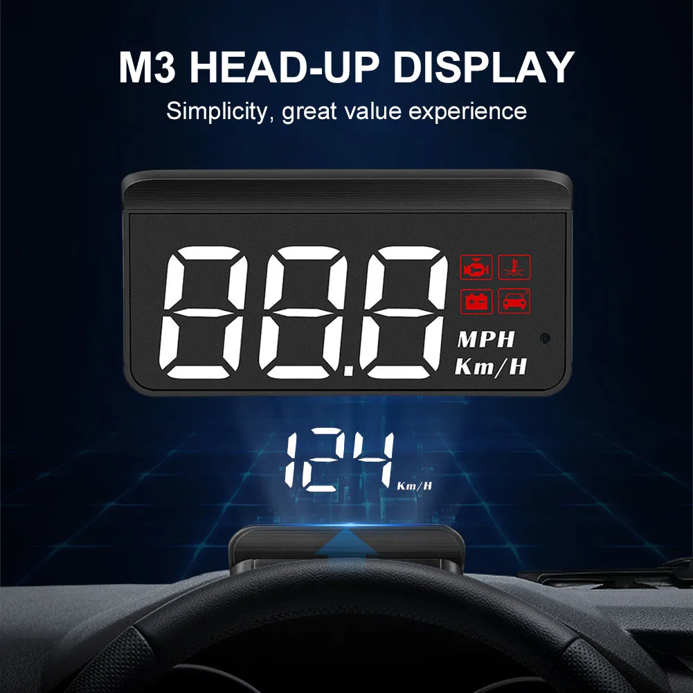 M3 Car Head-up Display Windshield HUD with KM/h MPH OBD2 Overspeed Warning Windshield Projector Auto Electronics for Car Trucks
M3 Car Head-up Display Windshield HUD with KM/h MPH OBD2 Overspeed Warning Windshield Projector Auto Electronics for Car Trucks