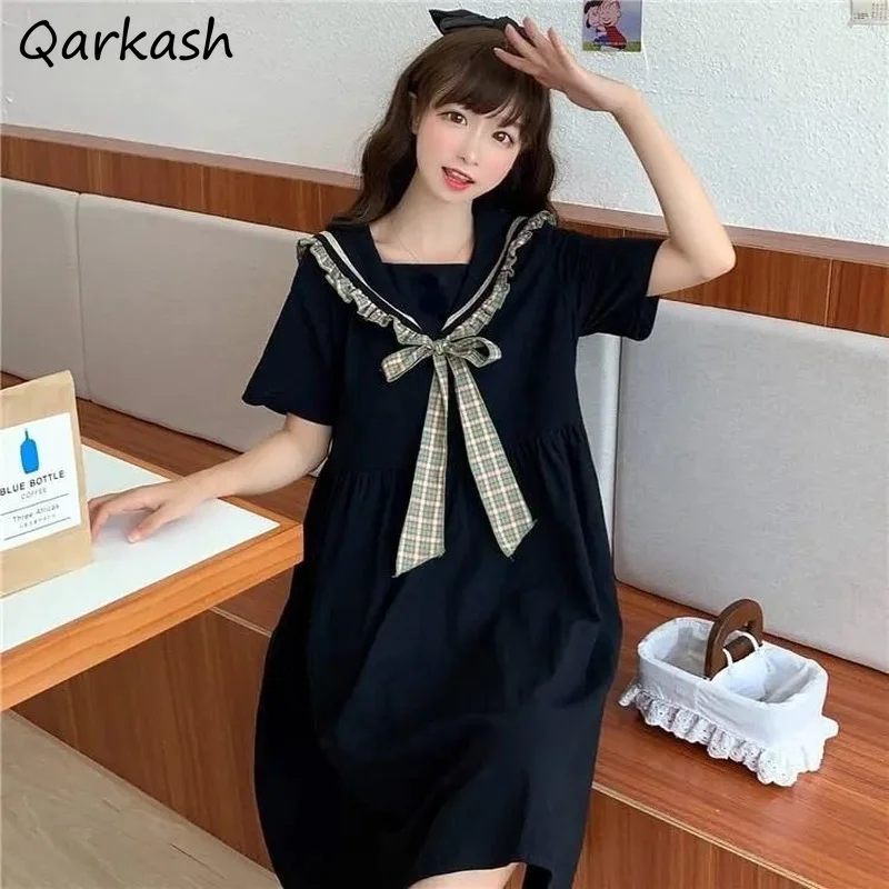 Женское платье в стиле преппи, черное Стильное универсальное платье на день рождения, корейская мода, летний матросский воротник с бантом, д...
Женское платье в стиле преппи, черное Стильное универсальное платье на день рождения, корейская мода, летний матросский воротник с бантом, д...