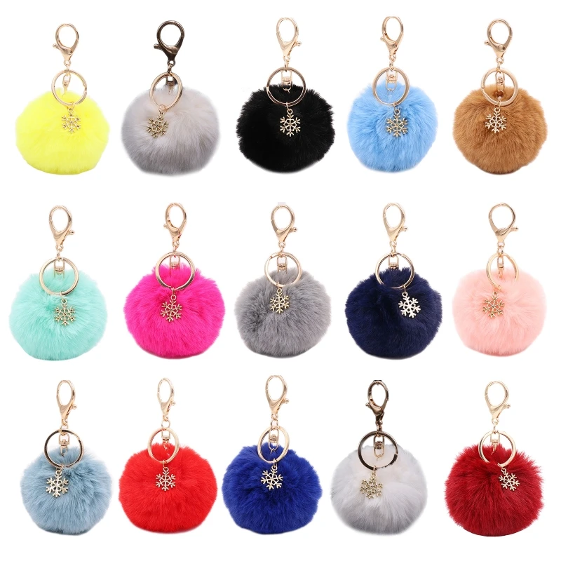Pom Pom Keychain with Snowflake Pendant Charms Furry Fluffy Plush Ball Keyring 6XDA
Pom Pom Keychain with Snowflake Pendant Charms Furry Fluffy Plush Ball Keyring 6XDA