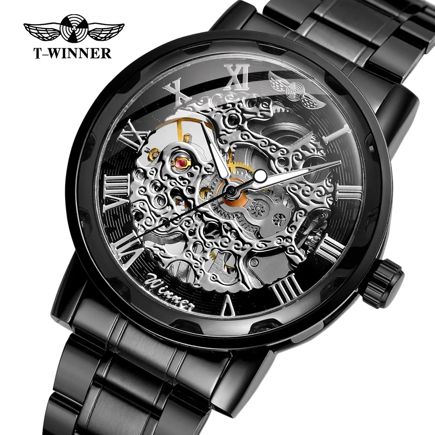 WINNER New Arrival Automatic Double Hollow Movement Folding Buckle Stainless Steel Luxury Men Watch
WINNER New Arrival Automatic Double Hollow Movement Folding Buckle Stainless Steel Luxury Men Watch