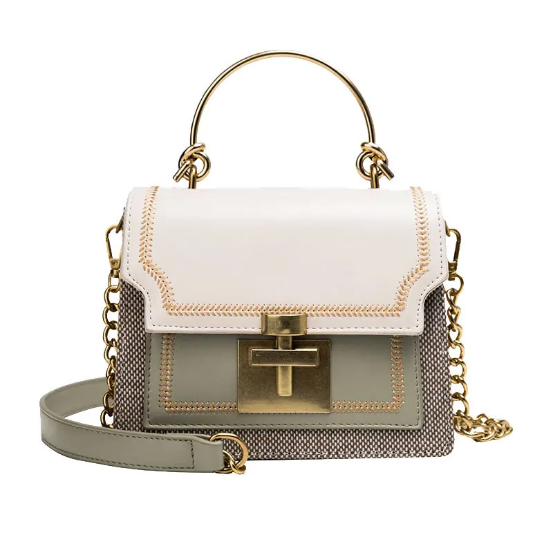 Autumn Contrast Stitching PU Leather Women Shoulder Messenger Bag Fashion Metal Handle Handbag Female Travel Phone Flap Purses
Autumn Contrast Stitching PU Leather Women Shoulder Messenger Bag Fashion Metal Handle Handbag Female Travel Phone Flap Purses