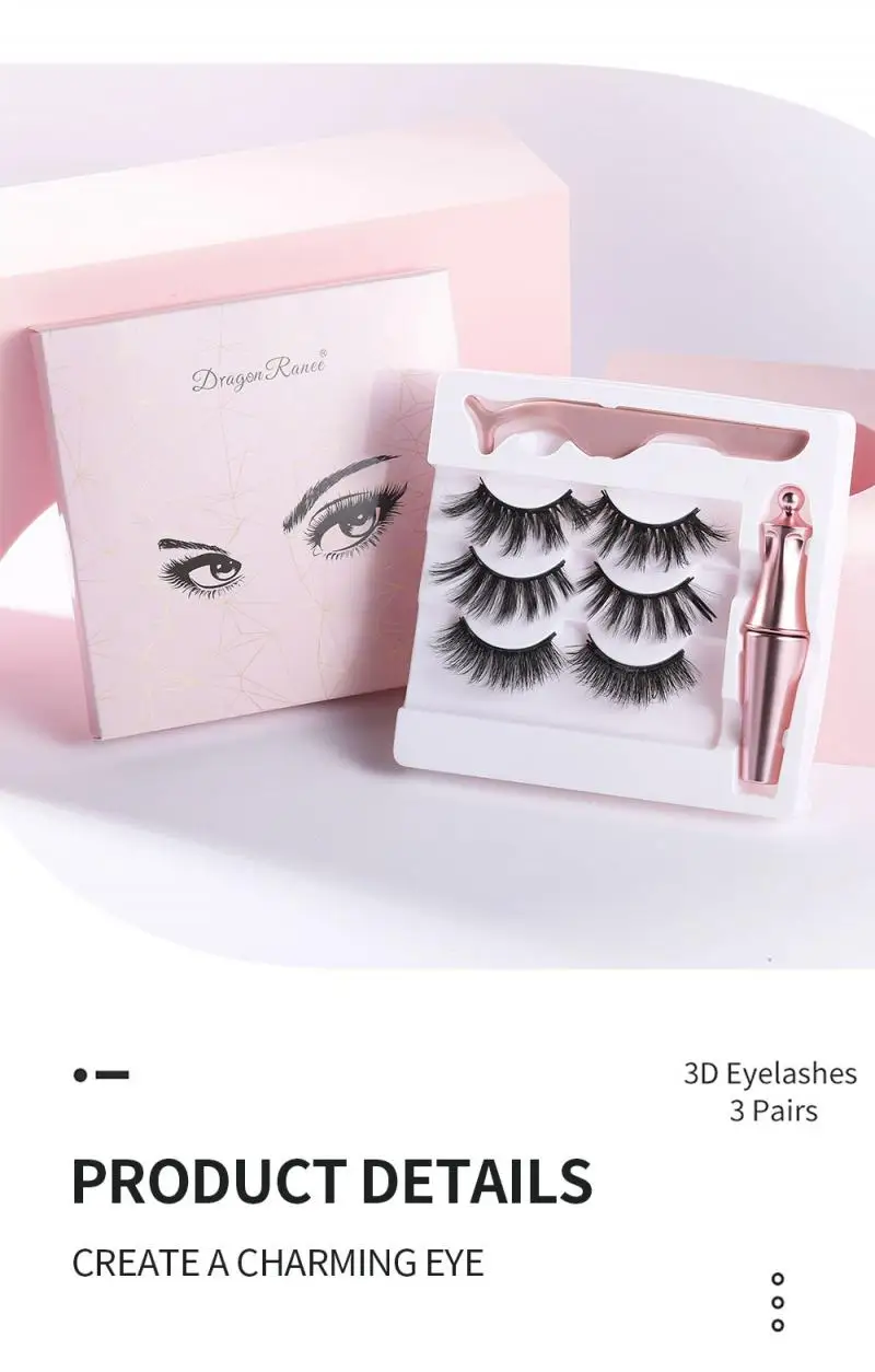 3 Pairs 3D Magnetic Eyeliner Set Long-lasting Glue Free Liquid False Eyelashes Waterproof Eyelashes Set Cosmetic Makeup TSLM1
3 Pairs 3D Magnetic Eyeliner Set Long-lasting Glue Free Liquid False Eyelashes Waterproof Eyelashes Set Cosmetic Makeup TSLM1