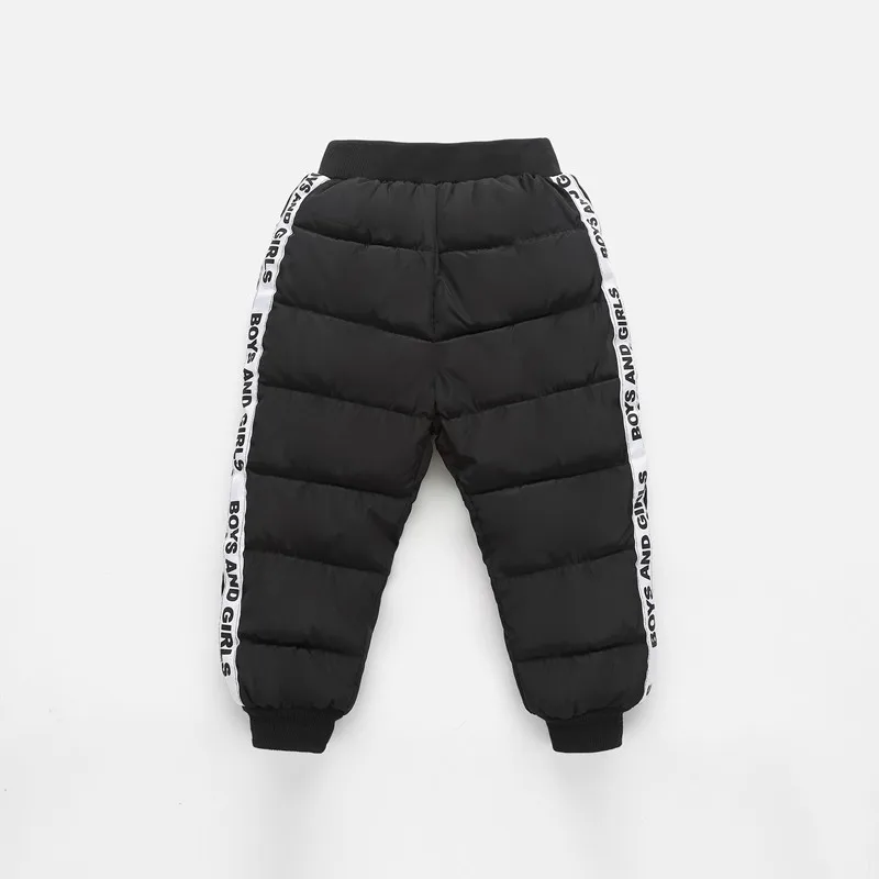Теплые пуховые штаны для мальчиков и девочек зима 2020 Детские Пуховые высокого