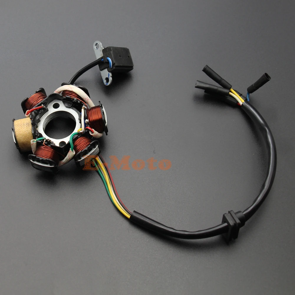 6 Coil Stator Magneto 5 Pin 50cc 70cc 90cc 110cc 125cc ATV Quad Go Kart Buggy Pit Dirt Bike Taotao 
6 Coil Stator Magneto 5 Pin 50cc 70cc 90cc 110cc 125cc ATV Quad Go Kart Buggy Pit Dirt Bike Taotao