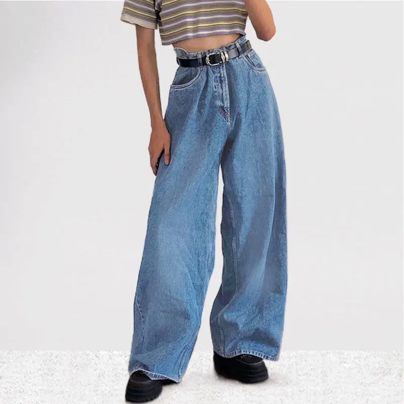 Women Wide Leg Jeans Dark Blue Light High Waisted Slouchy Jeans Woman 2021 New Fashion Denim Jean Zipper Pantalon Large Femme
Women Wide Leg Jeans Dark Blue Light High Waisted Slouchy Jeans Woman 2021 New Fashion Denim Jean Zipper Pantalon Large Femme
