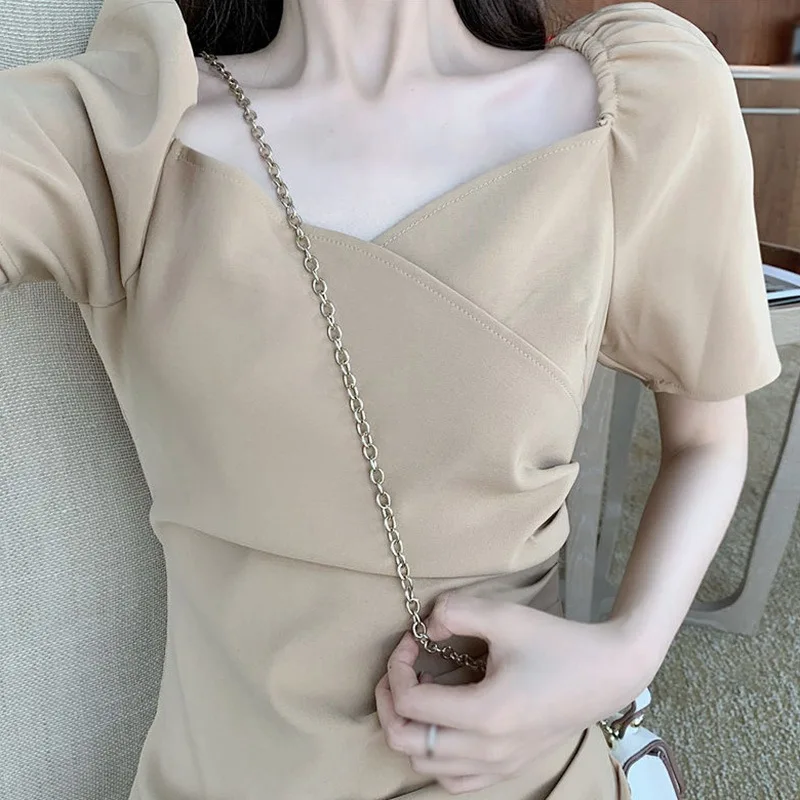 2021New French Temperament Square Collar Bubble Sleeve Irregular Noble Casual Designed Dress Thin Spring Autumn
2021New French Temperament Square Collar Bubble Sleeve Irregular Noble Casual Designed Dress Thin Spring Autumn