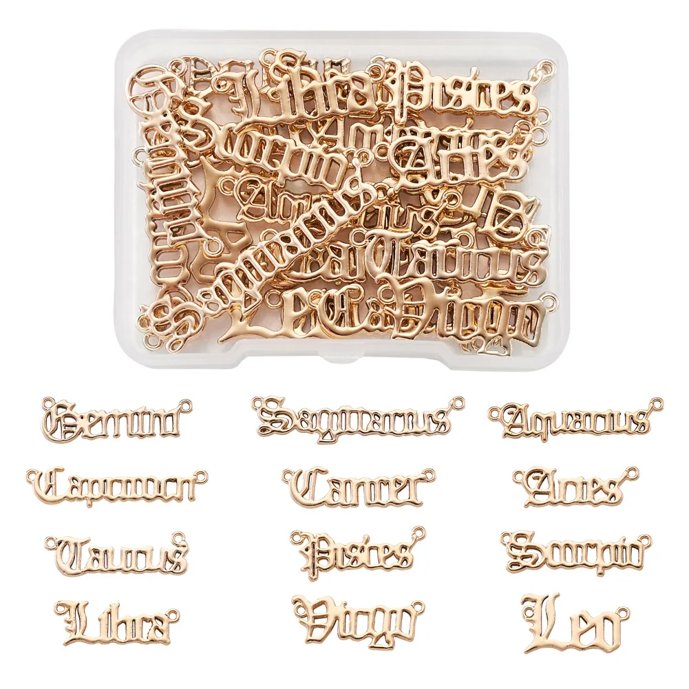 24pcs/box Zodiac Signs Charms 12 Constellations Letter Sign Pendants Bracelet Necklace Earrings Crafting Jewelry Accessories DIY
24pcs/box Zodiac Signs Charms 12 Constellations Letter Sign Pendants Bracelet Necklace Earrings Crafting Jewelry Accessories DIY