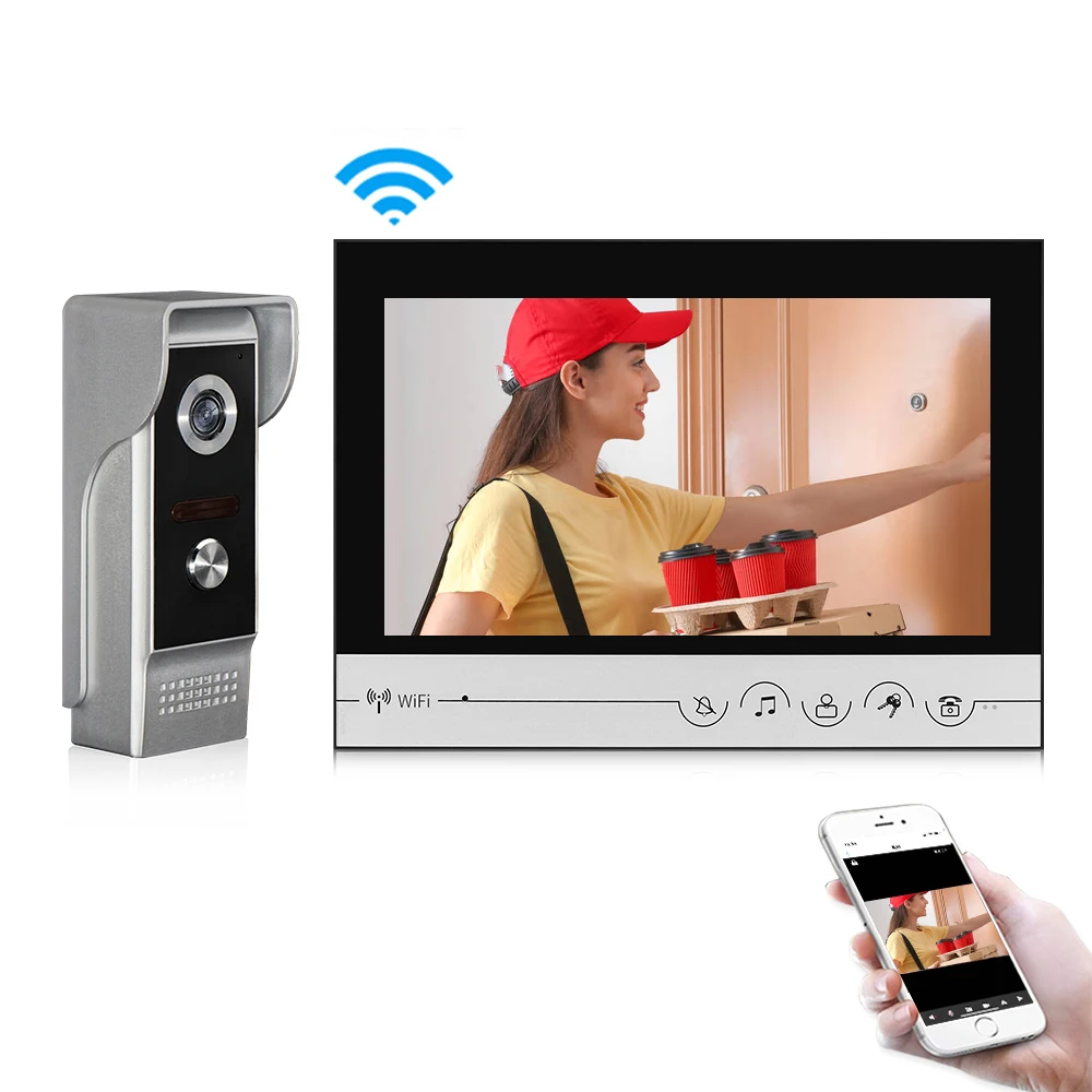 

9 Inch LCD Monitor Wired WIFI Video Door phone APP Remote Control WIFI Doorbell Peephole Viewer for Villa XSL-V90R-WIFI-M4