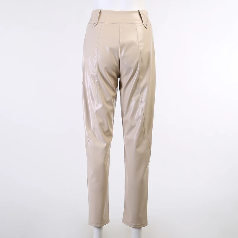 2020 Autumn Women Pants Faux Leather Trousers Vintage Casual High Waist Pants Women Brown Black Fashion Street Women Clothing
2020 Autumn Women Pants Faux Leather Trousers Vintage Casual High Waist Pants Women Brown Black Fashion Street Women Clothing