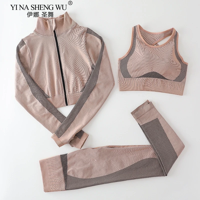 Женская спортивная одежда, комплект для йоги на молнии с длинным рукавом, одежда для тренировок, спортивная одежда, спортивные Леггинсы для спортзала, бесшовный комплект с бюстгальтером и топом
Женская спортивная одежда, комплект для йоги на молнии с длинным рукавом, одежда для тренировок, спортивная одежда, спортивные Леггинсы для спортзала, бесшовный комплект с бюстгальтером и топом