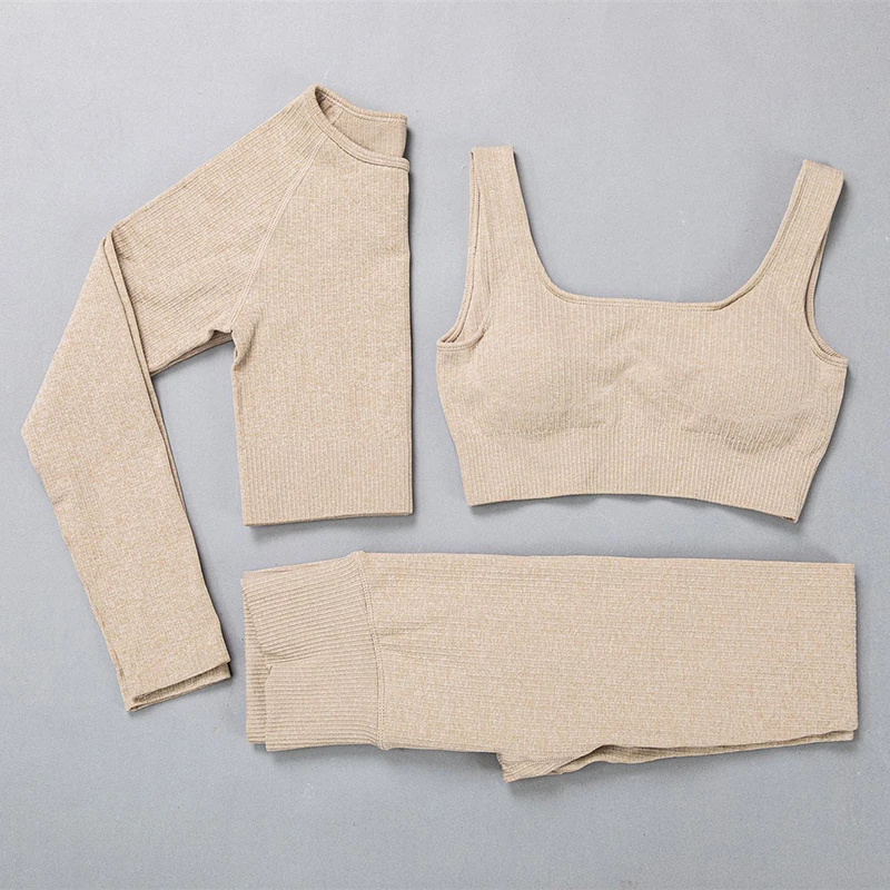 Fitness Yoga Set Women's Sportswear Workout Clothes Athletic Wear Sports Gym Legging Seamless Bra Crop Top Long Sleeve Yoga Suit
Fitness Yoga Set Women's Sportswear Workout Clothes Athletic Wear Sports Gym Legging Seamless Bra Crop Top Long Sleeve Yoga Suit