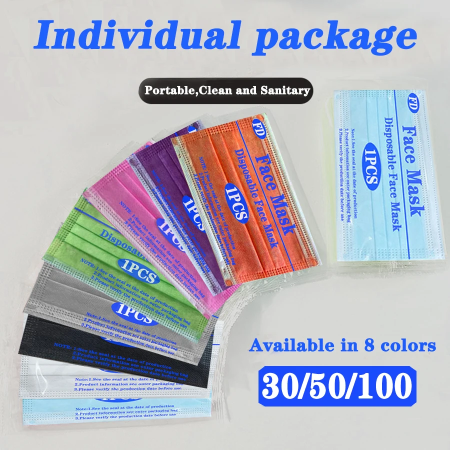Mouth Masks Anti Dust Face Mask Disposable Mask Filter 3-laye Anti-Dust Meltblown Cloth Masks Earloops Mask Individually Package
Mouth Masks Anti Dust Face Mask Disposable Mask Filter 3-laye Anti-Dust Meltblown Cloth Masks Earloops Mask Individually Package