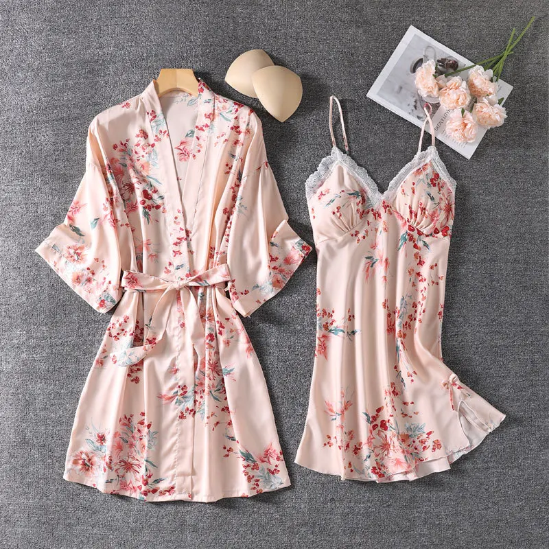 Satin Nightwear Print Flower Robe Women Kimono Bathrobe Gown Lace Sleepwear Nightgown Soft Intimate Lingerie Home Clothes
Satin Nightwear Print Flower Robe Women Kimono Bathrobe Gown Lace Sleepwear Nightgown Soft Intimate Lingerie Home Clothes