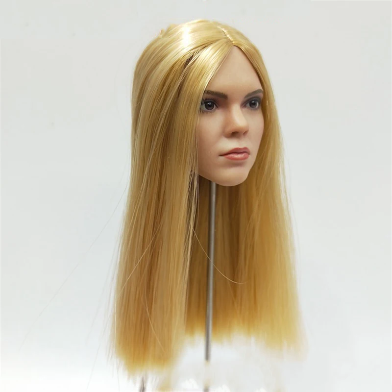 

In Stock For Sale 1/6th FX09-A Female Jenna Gold With Long Hair Head Sculpture VERYCOOL For Usual 12inch Doll Action Figures