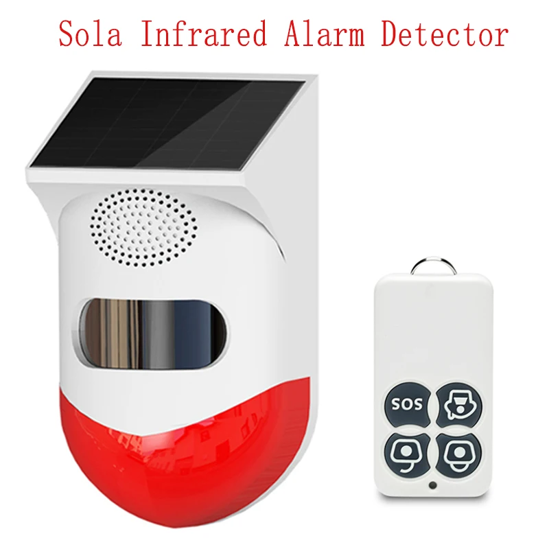 Solar Infrared Alarm Detector Sensor RF433 Remote Control Wireless Home Burglar Security Alarm Siren PIR Motion Sensor Detector
Solar Infrared Alarm Detector Sensor RF433 Remote Control Wireless Home Burglar Security Alarm Siren PIR Motion Sensor Detector