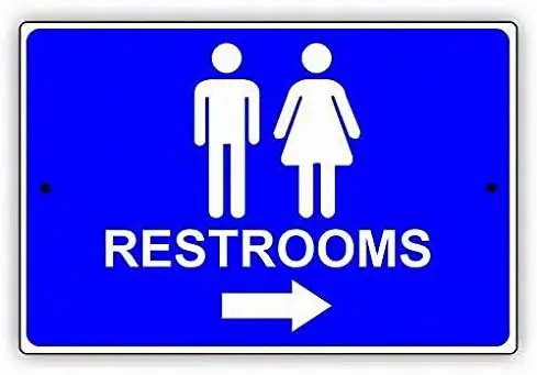 Restrooms with Graphic Right Arrow Way Direction Pointer Men Women Alert Attention Notice Sign Safety 8x12 Tin Metal Signs
Restrooms with Graphic Right Arrow Way Direction Pointer Men Women Alert Attention Notice Sign Safety 8x12 Tin Metal Signs