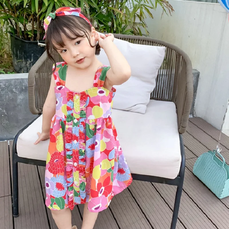 2021 Summer Children Girl Flower Printed Sling Beach Dress Camisole Sleveless Cotton Sundress Kids Clothing Princess Skirt
2021 Summer Children Girl Flower Printed Sling Beach Dress Camisole Sleveless Cotton Sundress Kids Clothing Princess Skirt