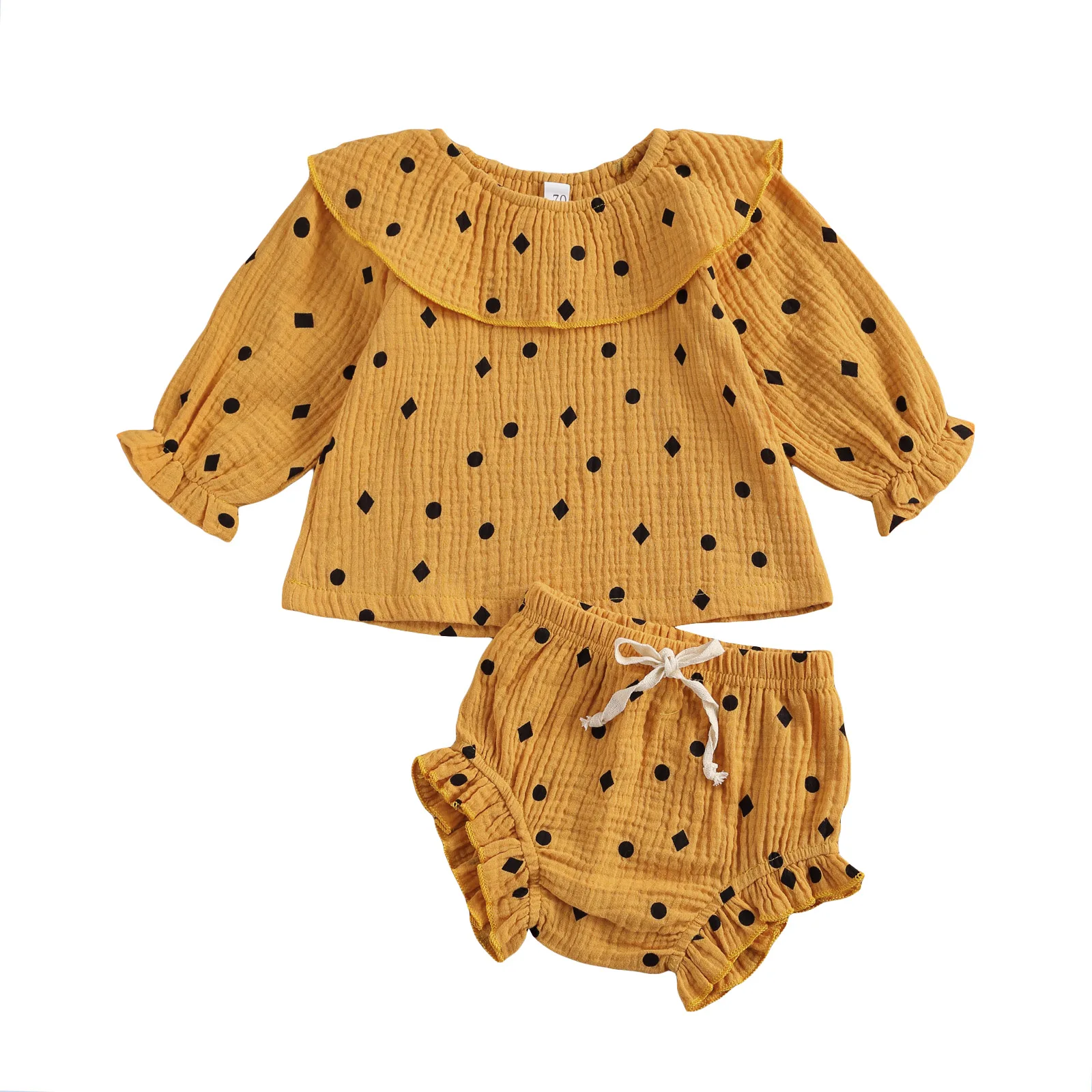 Baby Girl 2Pcs Clothes Set Ruffled Doll Collar Long Sleeve Tops With Elastic Triangle Shorts For Cute Lovely Spring And Autumn
Baby Girl 2Pcs Clothes Set Ruffled Doll Collar Long Sleeve Tops With Elastic Triangle Shorts For Cute Lovely Spring And Autumn