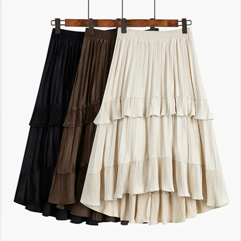 Beige White Fashion Korean Ruffle Midi Long A-line Skirt Women Casual Spring Summer High Waist Irregular All-match Skirts Female
Beige White Fashion Korean Ruffle Midi Long A-line Skirt Women Casual Spring Summer High Waist Irregular All-match Skirts Female