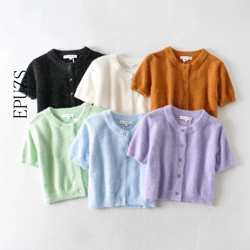 Sweater women cardigan short sleeve streetwear korean knittted sweaters elegant white cardigans black summer shirt 2020
Sweater women cardigan short sleeve streetwear korean knittted sweaters elegant white cardigans black summer shirt 2020