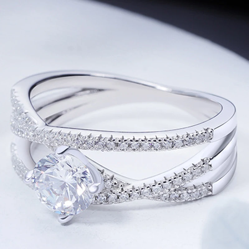 COSYA 100% 925 Sterling Silver White Gold Elegant High Carbon Diamond Rings For Women Wedding Engagement Party Fine Jewelry Gift 
COSYA 100% 925 Sterling Silver White Gold Elegant High Carbon Diamond Rings For Women Wedding Engagement Party Fine Jewelry Gift