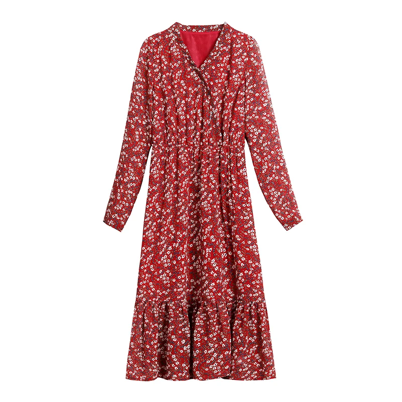 Long Women Floral Chiffon Burgundy Dress Autumn Spring 2020 Korean Long Sleeve Dresses Boho Vintage Elegant Casual Party Dress
Long Women Floral Chiffon Burgundy Dress Autumn Spring 2020 Korean Long Sleeve Dresses Boho Vintage Elegant Casual Party Dress