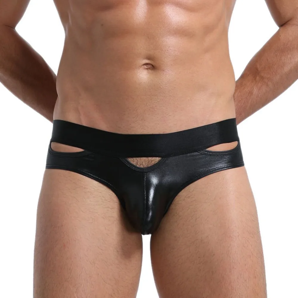 Men Underwear Leather Patent Leather Shiny Stage Briefs Sexy Hollow Shorts Knickers Long Bulge Pouch Panties Underpants
Men Underwear Leather Patent Leather Shiny Stage Briefs Sexy Hollow Shorts Knickers Long Bulge Pouch Panties Underpants