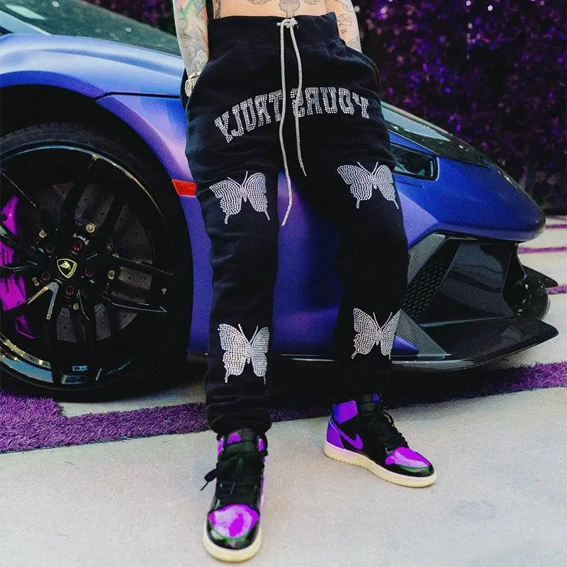 New y2k butterfly hot diamond printed sweatpants slim fit slimming design drawstring trousers women's clothing Women's pants
New y2k butterfly hot diamond printed sweatpants slim fit slimming design drawstring trousers women's clothing Women's pants